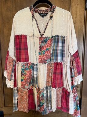 Young Threads NEW patchwork top - size M